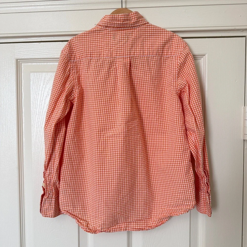 Ralph Lauren Orange Gingham Shirt Boys Size 8